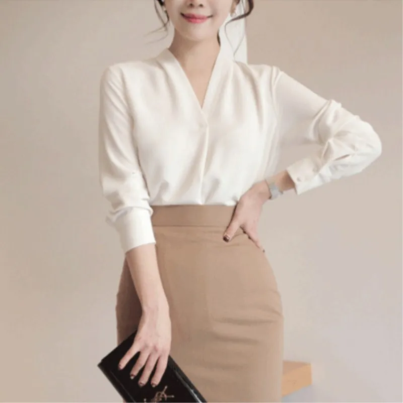 Fitaylor женские рубашки белая шифоновая офисная блузка женская одежда с длинным