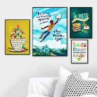 rainbow poster canvas painting magic in books pictures nursery color quotes wall art print nordic kids child bed room home decor