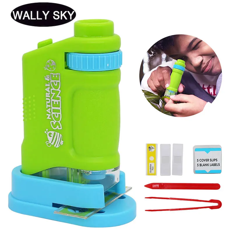

Microscope Set Illuminated LED 80X Home School Lab Science Educational Biological Microscope For Kids Child Toy Gift with Slides