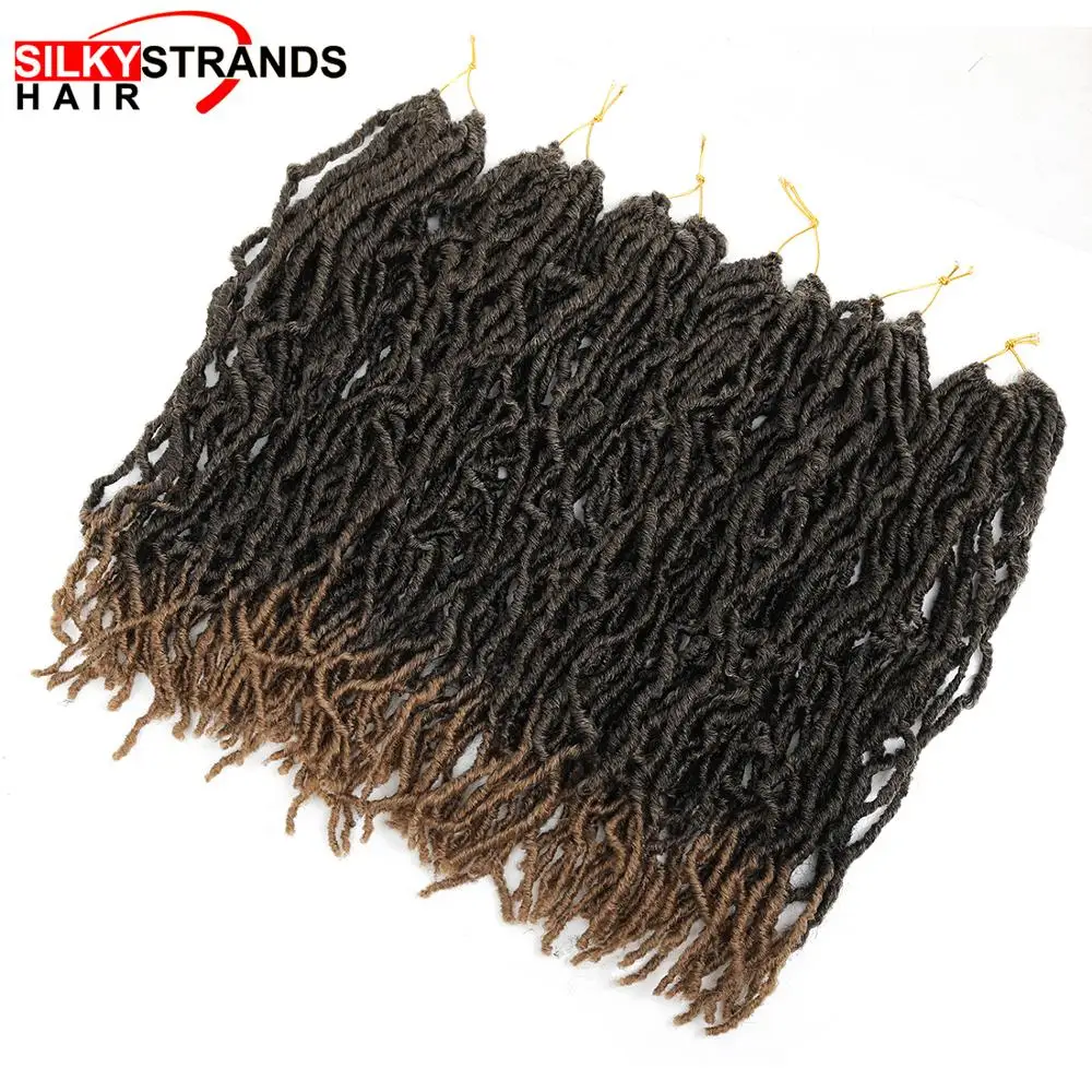 Мягкие Dread Bobbi Boss Nu Locs крючком волосы 18 дюймов 20 прядей/упаковка Омбре Faux Locs синтетические косички для наращивания волос