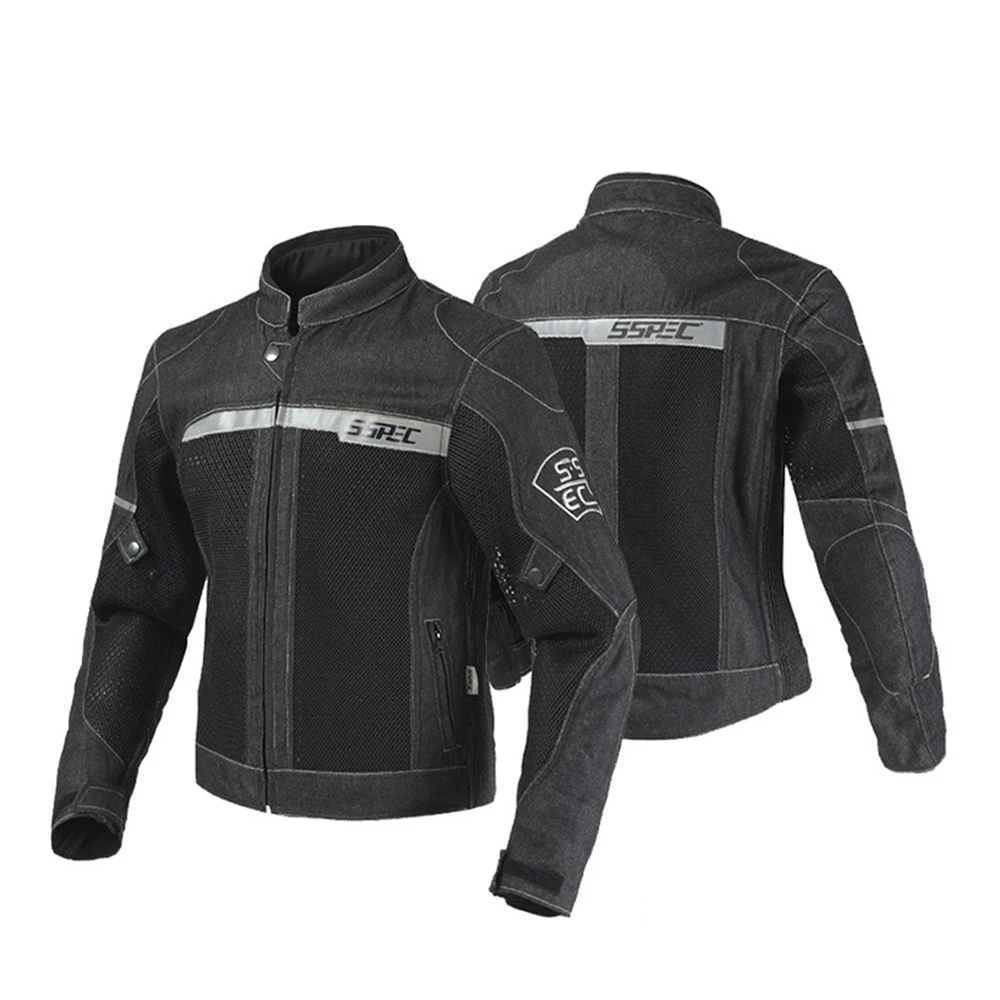 SCJ-6004 Black SSPEC, Мужская джинсовая куртка, мотоциклетная куртка, мотоциклетная куртка для мотокросса по бездорожью, мотоциклетная гоночная куртка для верховой езды, летняя сетчатая мотоциклетная куртка - Цвет: SCJ-6004 Black
