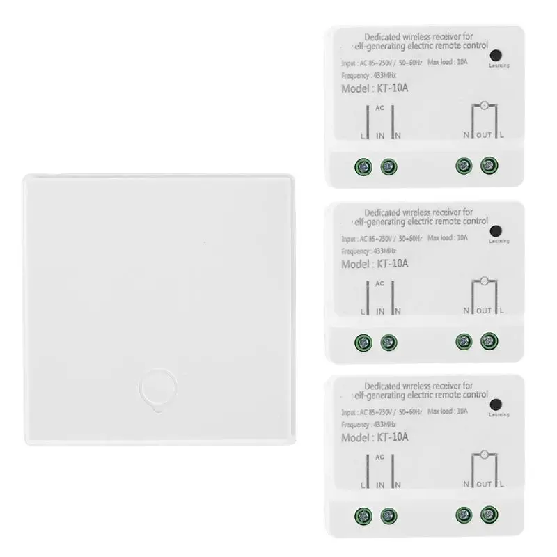 

Self-powered Wireless Receive Controller Module 1/2/3 Key Button Switch for Lamp X3UA