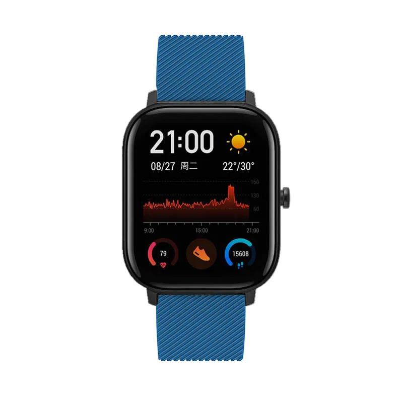 Для Xiaomi Huami Amazfit GTS силиконовый ремешок на запястье Замена для samsung Galaxy watch 42 мм gear sport/s2 Смарт-часы полосы