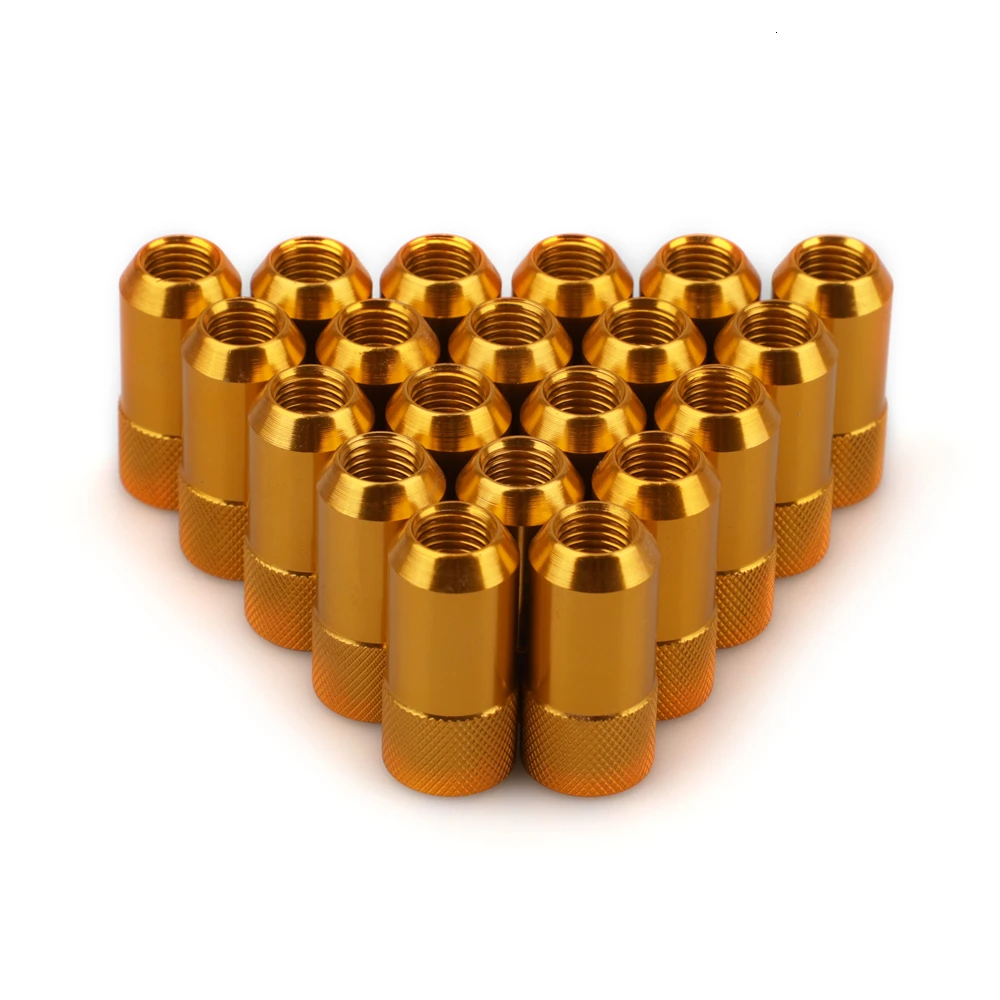 Золотой 20 PCS 42mm Length Racing Lug Nuts d1 Alloy Aluminum 7075-t6 m12x1.5 Aftermarket Wheel Nut Jdm Accessories - Название цвета: Золотой