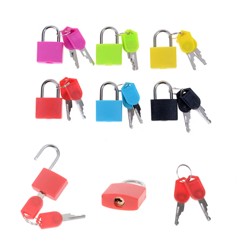 1 шт. маленький стальной замок для чемодана с 2 ключами 6 цветов | Обустройство дома