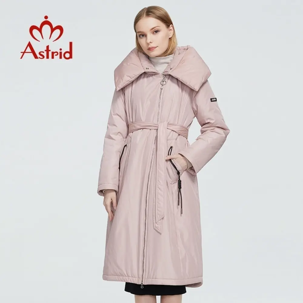 

Astrid 2021 новые зимние для женщин пальто теплая длинная парка модная утепленная куртка с капюшоном больших размеров, на шнуровке, женские кост...