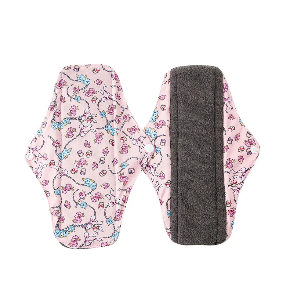 Washable Resuable Sanitary Pads Bamboo Cloth Reusable Serviette Hygienique Cartoon Print Women Menstrual Size S M L | Красота и