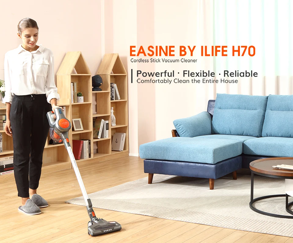 

EASINE by ILIFE H70 Cordless Wireless Handheld Vacuum, 21KPa Suction Power, 40Mins Runtimes, Removable Battery, 1.2L Dust Cup