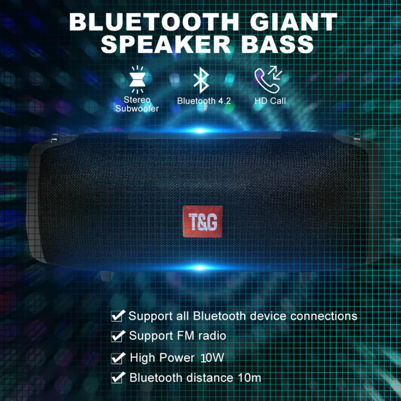 

High Power 20W Bluetooth Speaker Bass Portable Column Wireless Stereo Subwoofer Music Playe Center With 3600mAh Battery Soundbox