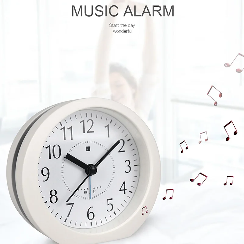 

Music Digital Alarm Clock Round Mute Plastic Studuents Study Clock 24 chords Cartoon Animals Silent Quartz Mvement Despertador