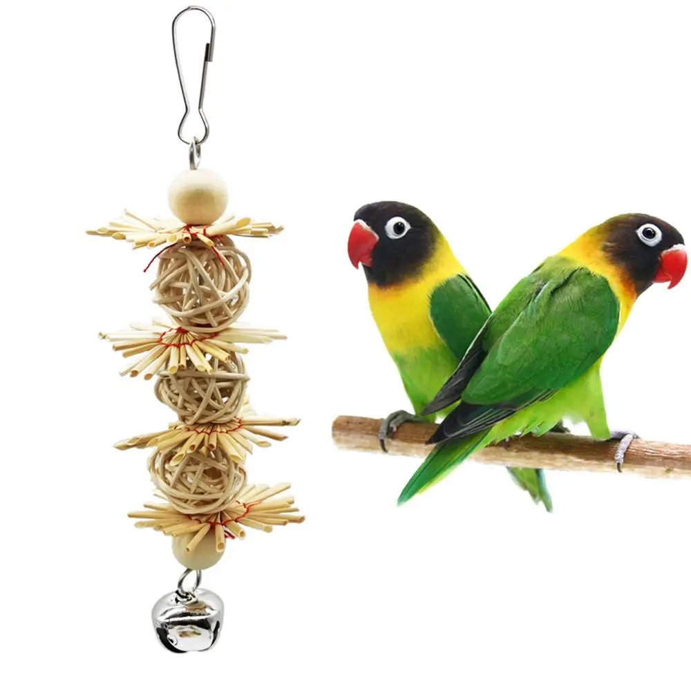 2pcs parrot toy bird set swing+grass sepak takraw gnaw string | Дом и сад