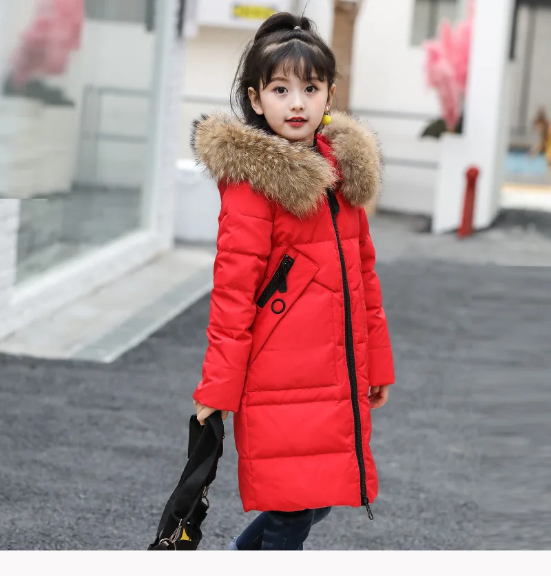 

Girls Down Coats Winter 2020 Fashion Kids Down Jacket for Girl Hooded Winter Clothes Children Warm Parka Outwear