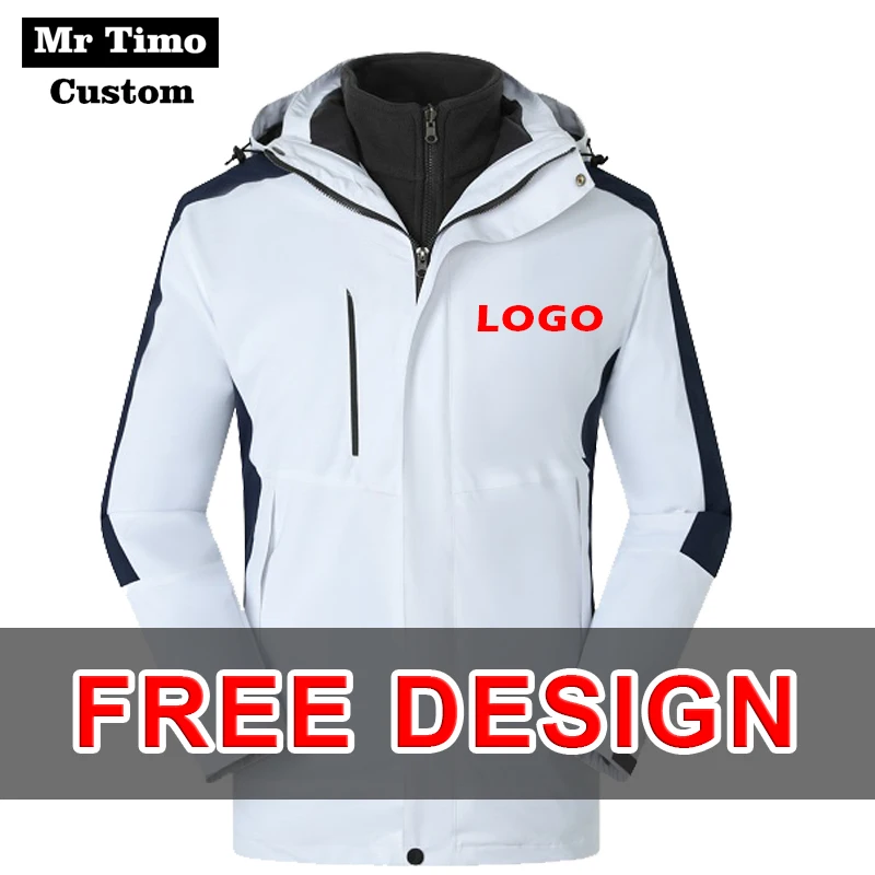 

2021 Winter Men's High-end Hooded Jacket Custom Logo Waterproof Windbreaker Team Customize Print