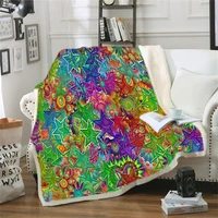 psychedelic fleece sherpa blanket plush 3d printed for adults sofa sherpa fleece bedspread wrap throw blanket