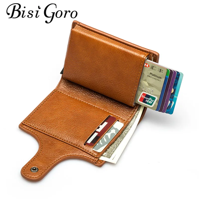 Кошелек держатель для карт BISI GORO с защитой от кражи 2021 дюйма металлический тонкий
