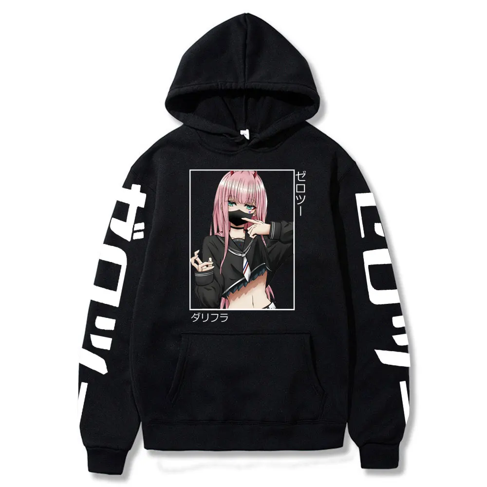 Darling In The Franxx Print Hoodies Janpanese Anime Men Women  Sweatshirts Fashion Mangan Zero Two Unisex Pullover Outerwear