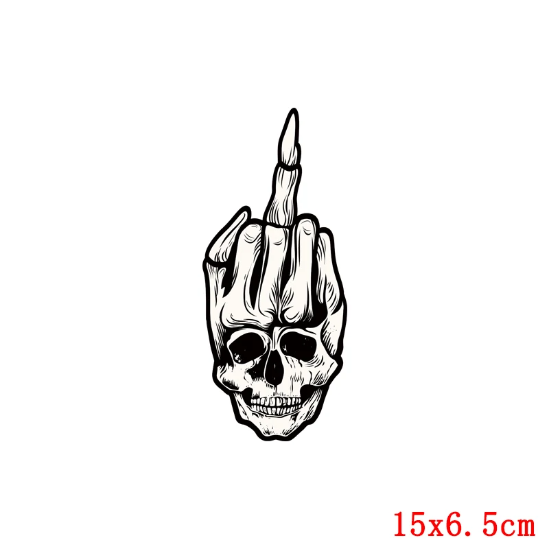 Iron On Transfers Punk Hippie Heat PVC Patch For Clothing DIY SkullThermal Transfer Vinyl Ironing Stickers Decor | Дом и сад