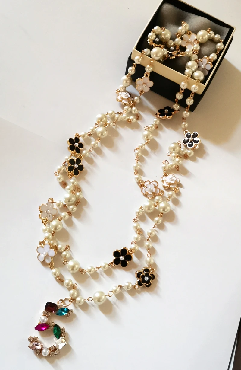 Красочное ожерелье с подвеской № 5 цепочкой в виде камелии украшение для