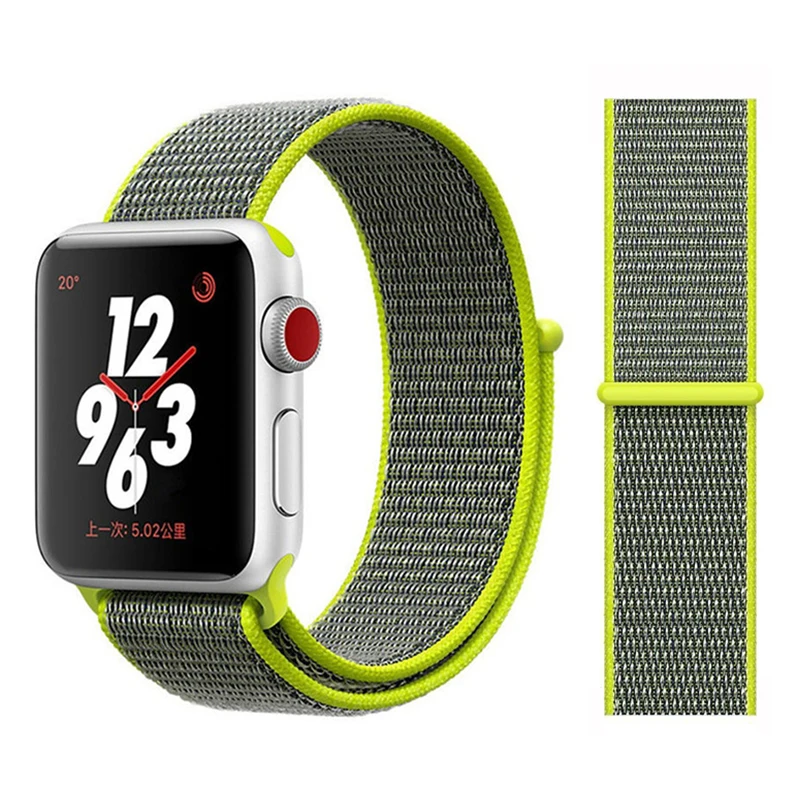Нейлоновый ремешок для Apple watch 5 ремешок 44 мм 40 мм iWatch ремешок 42 мм 38 мм спортивный ремешок для часов Браслет Apple watch 4 3 2 1 38 40 44 мм - Цвет ремешка: Flash