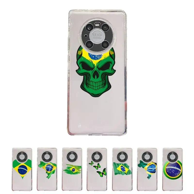 

Brazilian flag Phone Case Transparent For Huawei enjoy 20 10 9 8 7 S SE E C Z pro plus lite Soft TPU Clear Mobile bags