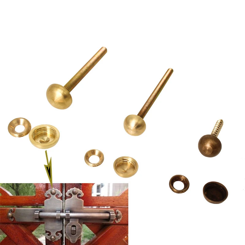 8 шт латунная винтовая крышка круглая декоративная для ногтей Античная Чистая