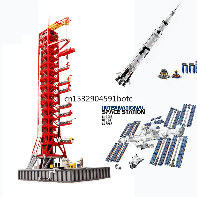 

3586 шт. Космос Аполлон Сатурн-в пусковая Волшебная башня для 21309 Fit Technic строительные блоки кирпичи рождественские подарки