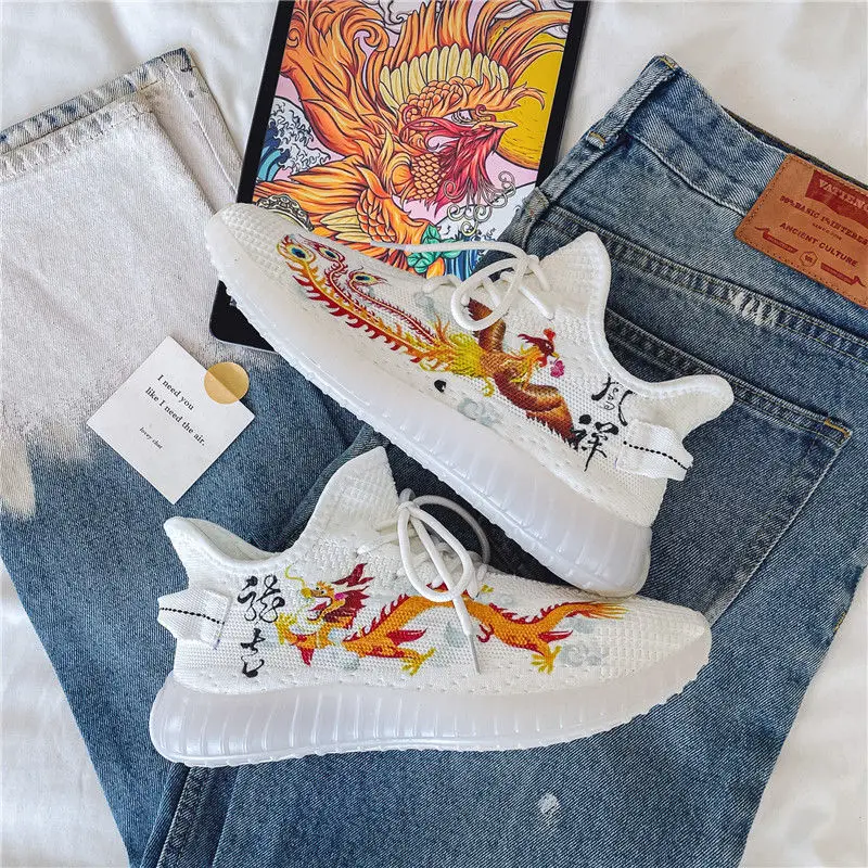 

Men 4D Print Flying Weaving Mesh Breathable Shoe Mens Dad Sneakers Casual Fashion Shoes Outdoor Tenis Footwear Zapatillas Hombre
