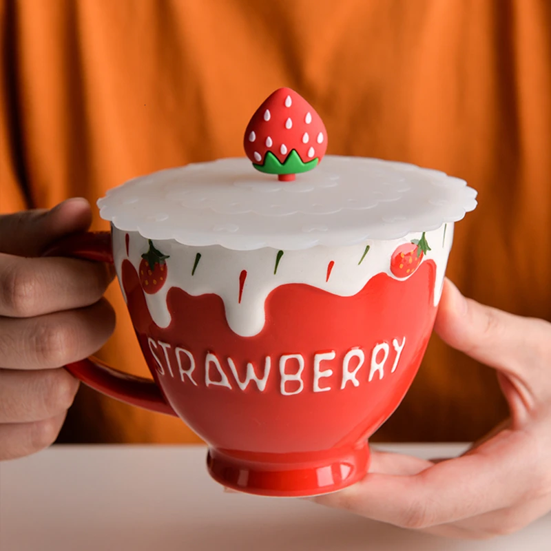 Кружка керамика клубника Овес фрукты чашки Европейский Стиль Прекрасный бытовой