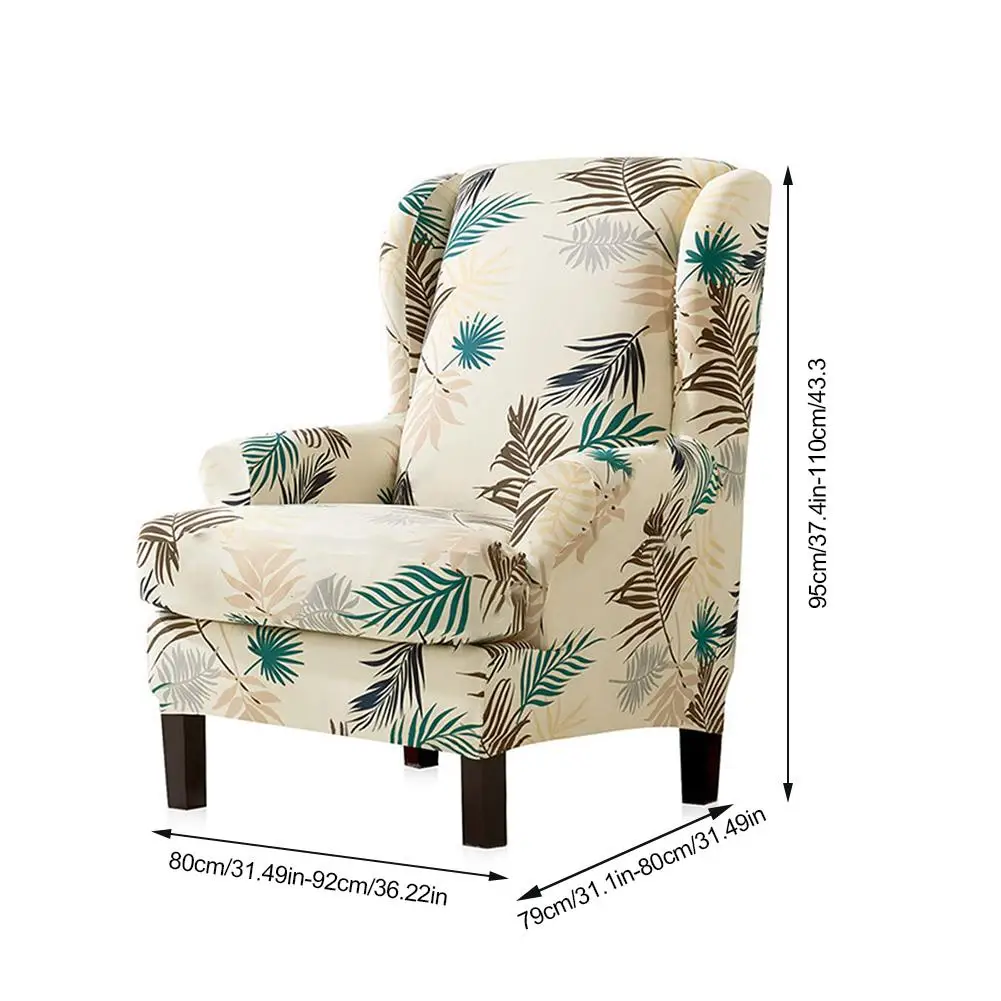 2 шт Крыло чехол для кресла Wingback крышка печатное кресло стрейч протектор#4W
