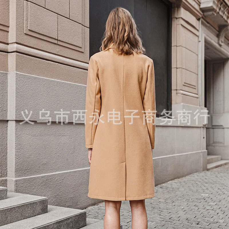 

2020 Autumn Winter Woolen Coat Women's Clothing Fashion Women Jacket Loose Belt Long Overcoat Female Casual Wool Coat