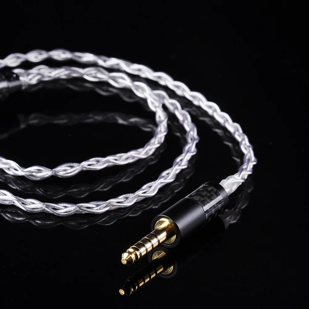 UPOCC Litz 28AWG 7N одиночный Кристальный Медный Серебряный кабель 2,5/3,5/4,4 мм сбалансированный кабель для наушников с MMCX из Тайваня для HQ8 Олово 2