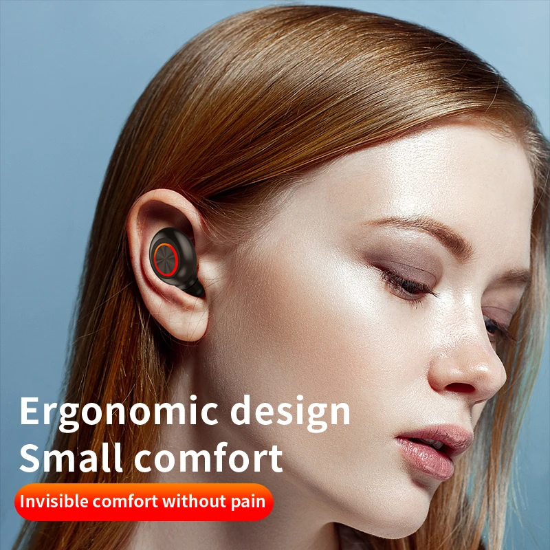 

Mini Bluetooth Earphones TWS Wireless Headphones With Mic 9D Stereo Headset Earbuds In-Ear Earphone With Charging Box