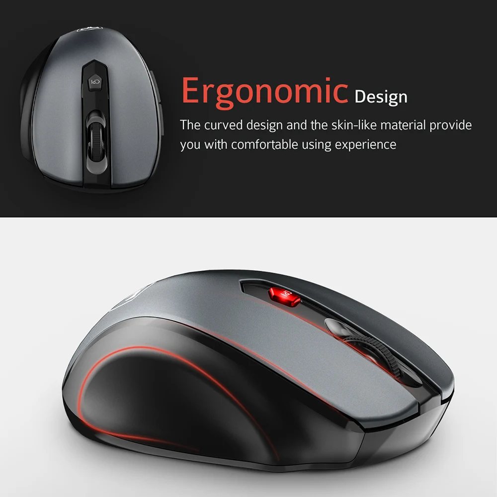 victsing mm057 wireless mouse 2 4ghz ergonomic design optical mice 6 buttons 2400 dpi energy saving for pc laptop computer mouse free global shipping