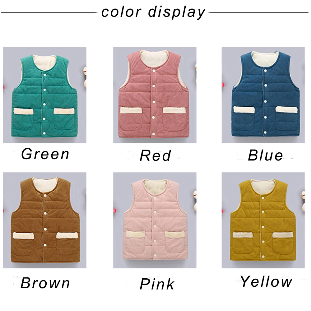 

Warm Vest For Children In Autumn And Winter Warm Winter Vest For Children Solid Coral Velvet Cardigan Boys And Girls Vest