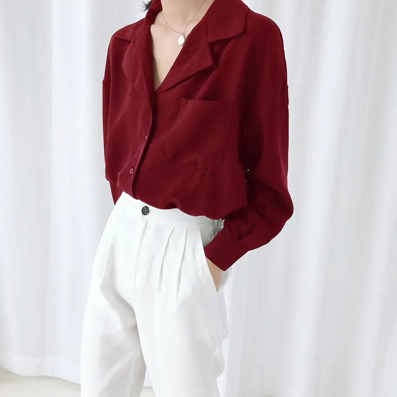 Blusas mujer de moda 2021 Женские топы и блузки на весну/осень женские Топы Блузка шифоновые