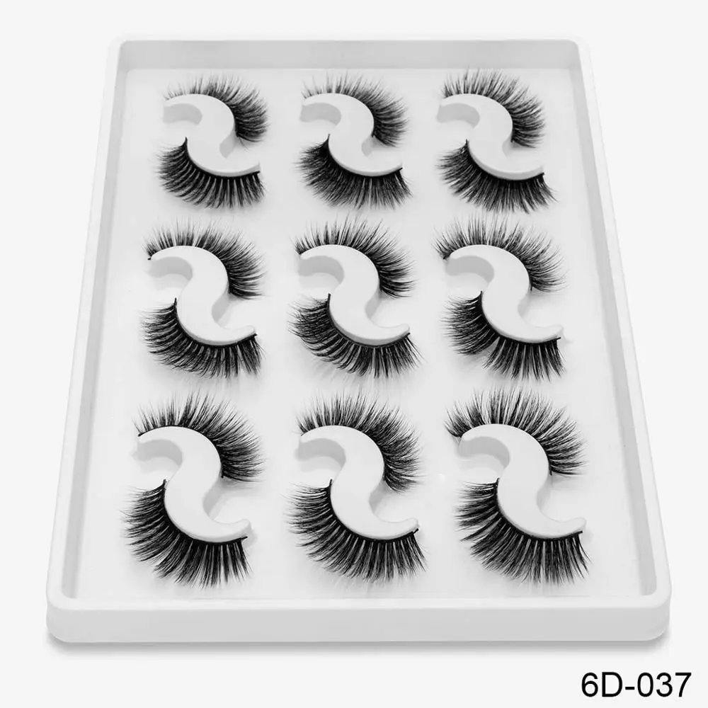 037 2/4/9 пар естественные длинные норковые ресницы 3D норковые ресницы толстый ручной полный газа Ресницы объемный мягкий норковые накладные ресницы - Цвет: 037