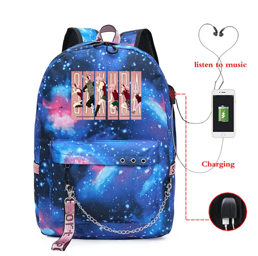 

Children Backpacks Schoolbags Anime Bags Teenager Girls Kids Naruto Anime School Bags Usb Charging Korean Backbags Bags Rucksack
