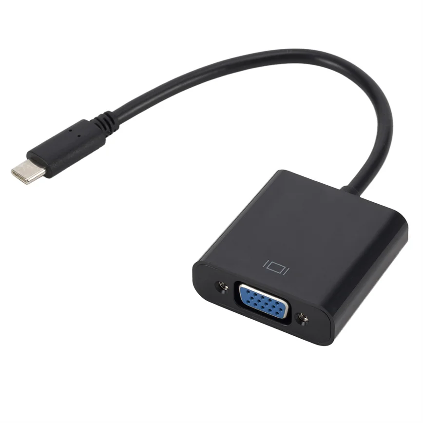 

USB3.1 USB-C To VGA Converter USB HD Video Converter Cable Type-C Male To VGA Famale Converter Adapter For Tablet Laptop PC TV