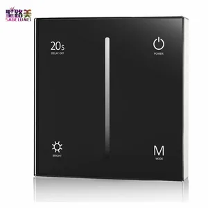 Диммер для сенсорной стеклянной панели S1-T, 100-240 светодиодный переменного тока, черная и белая стеклянная панель для одноцветной приглушаемой светодиодной лампы, лента для освещения