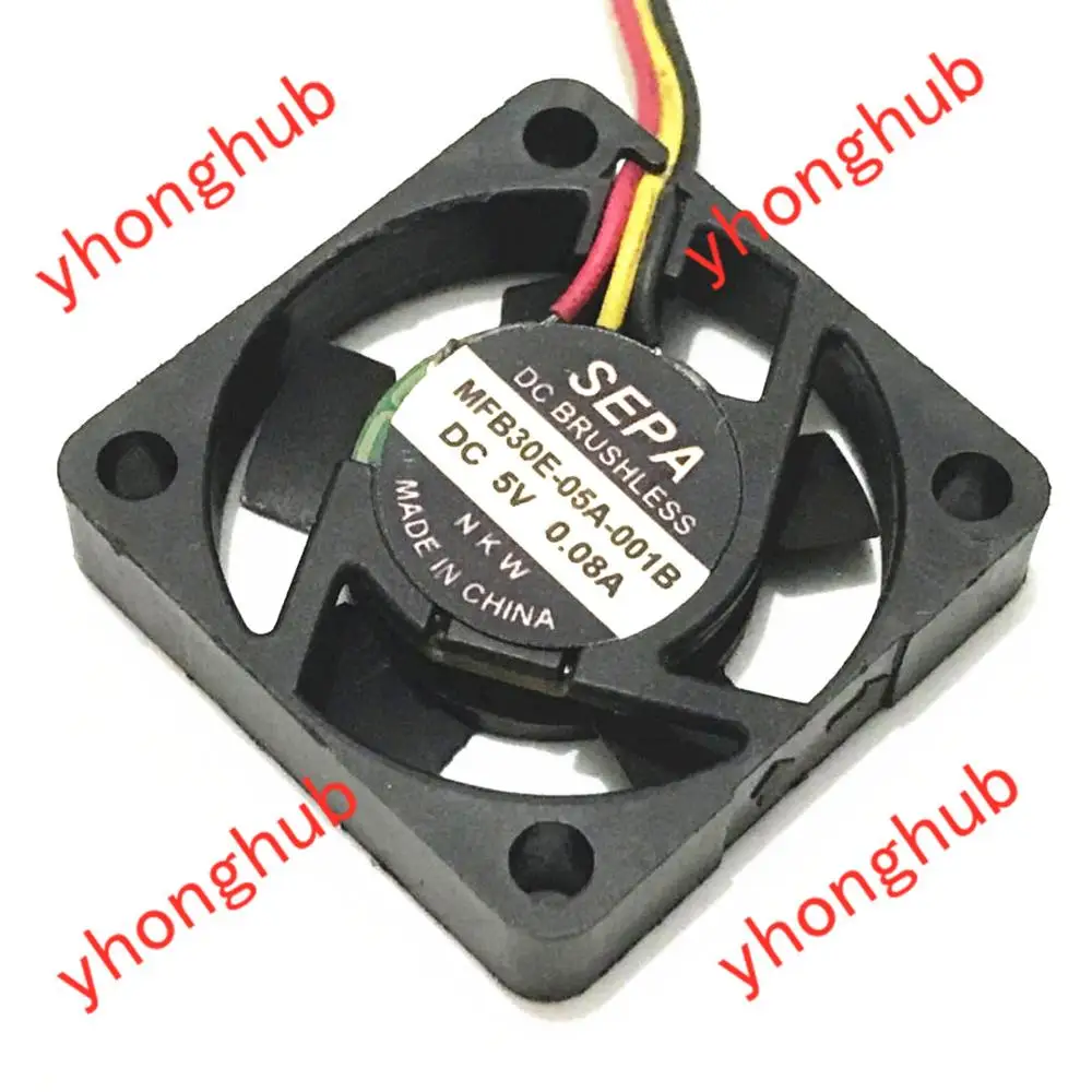 SEPA MFB30E 05A 001B DC 5V 0.08A 30x30x7 мм 3 Провода Сервер площадь Вентилятор|Кулеры и системы