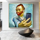 Абстрактные картины на холсте Van Gogh селфи по телефону забавные постеры и портрет vangugh печать на стене картины для домашнего декора