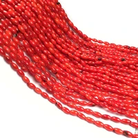 fashion oval red coral beads for women jewelry making diy necklace bracelet earrings accessories gift size 4x8mm