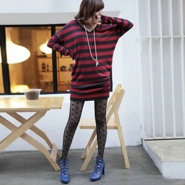 

Women Sexy Tights Sheer Lace Big Dot Pantyhose Tights Dots Black White