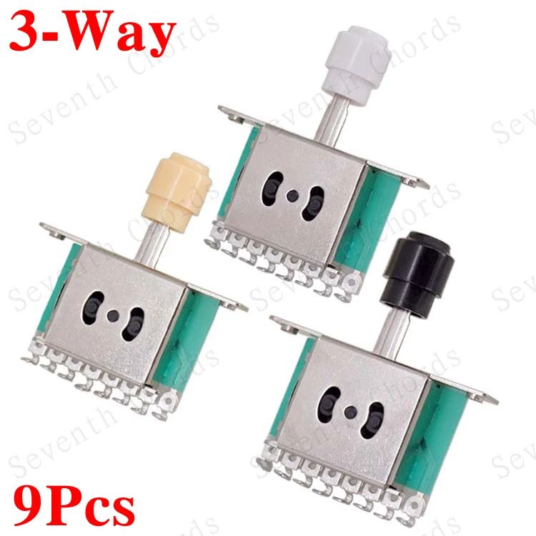 

9 Pcs Big Round Knob 8Pin 3 Way Selector Lever Switches For TL Guitar
