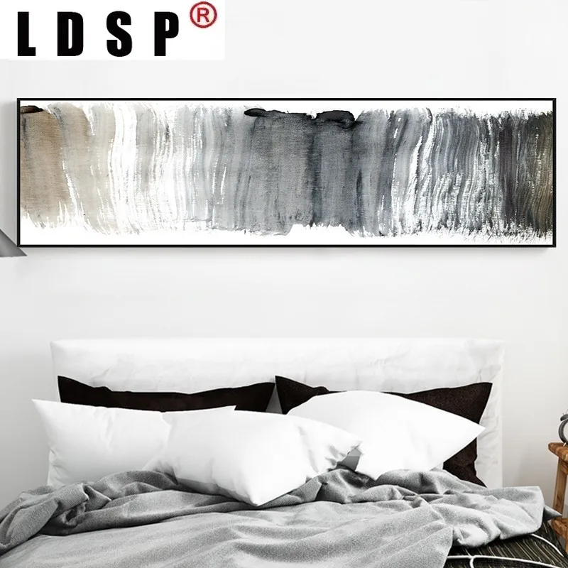 Абстрактные панорамные черно белые картины на холсте LDSP скандинавский постер