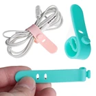 4 шт Мягкая силиконовая лента USB провод кабель Организатор намотки ремни наушники галстуком-бабочкой посуда организовать хранение наушников зажимы
