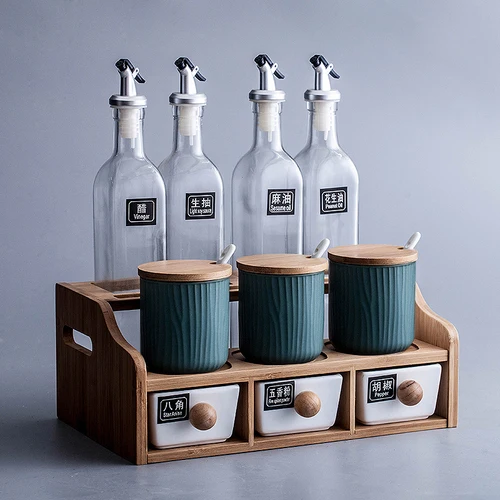 Nieuwe Keramische Kruiden Pot Creatieve Opslag Fles скандинавский Huishouden Kruiden Doos Zout Tank Keuken Benodigdheden Combinatie набор - Цвет: 10PCS SET C