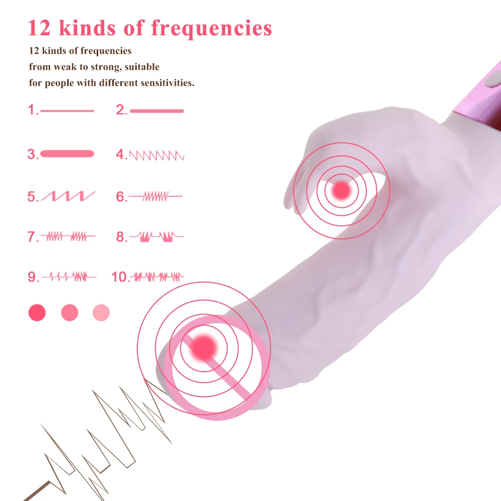 Фаллоимитатор с заячьими ушками для стимуляции клитора водонепроницаемый