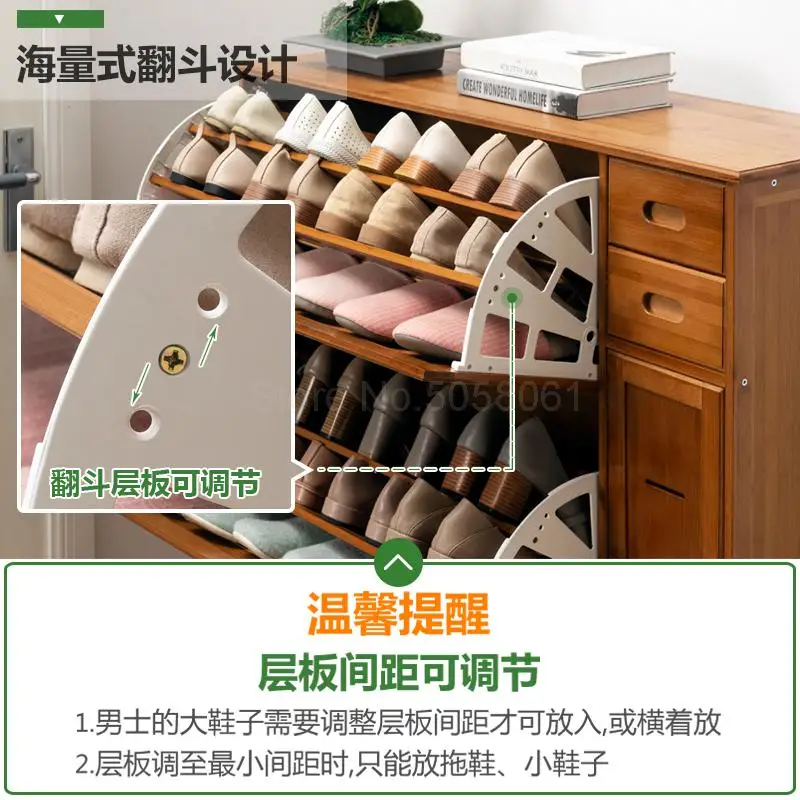 Многоуровневый домашний простой бамбуковый шкаф для обуви экономичная стойка
