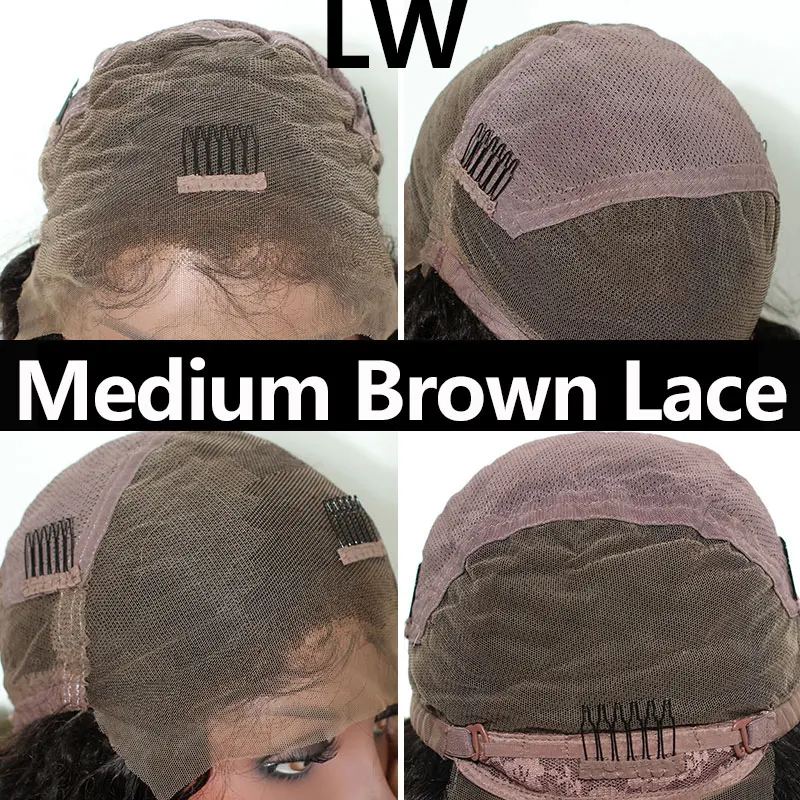 Medium Brown Lace 250 плотность предварительно выщипанные полностью кружевные человеческие волосы парики с детскими волосами прозрачные кружевные парики бразильские свободные волнистые парики Ever beauty Remy - Цвет: Medium Brown Lace